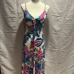 NWT Trina Turk Floral Multicolor Maxi Dress Coverup size L